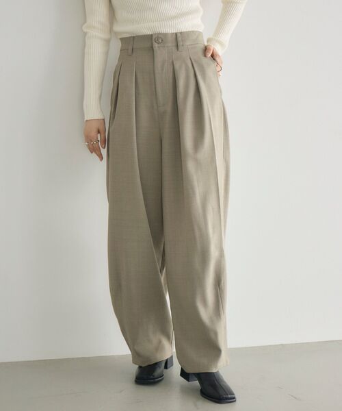 RETRO GIRL（レトロガール）の「【WEB限定】タックワイドパンツ（その他パンツ・レディース・チャコールグレー/ブラック/ベージュ・FREE）」の3枚目の写真