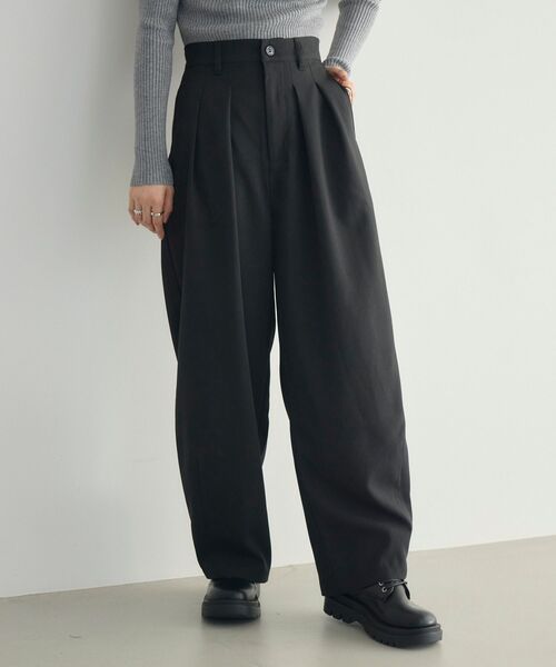 RETRO GIRL（レトロガール）の「【WEB限定】タックワイドパンツ（その他パンツ・レディース・チャコールグレー/ブラック/ベージュ・FREE）」の4枚目の写真