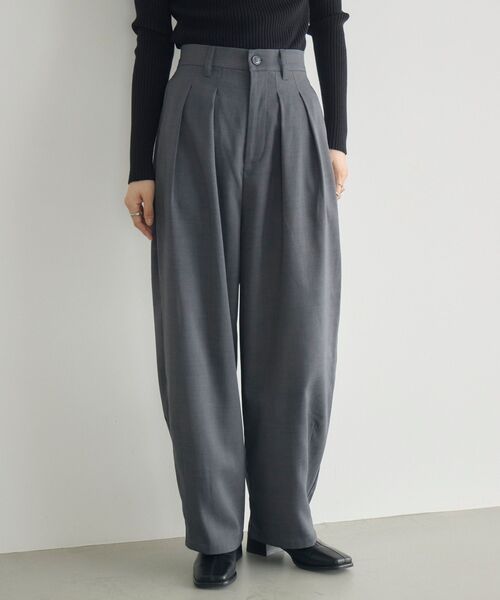 RETRO GIRL（レトロガール）の「【WEB限定】タックワイドパンツ（その他パンツ・レディース・チャコールグレー/ブラック/ベージュ・FREE）」の7枚目の写真
