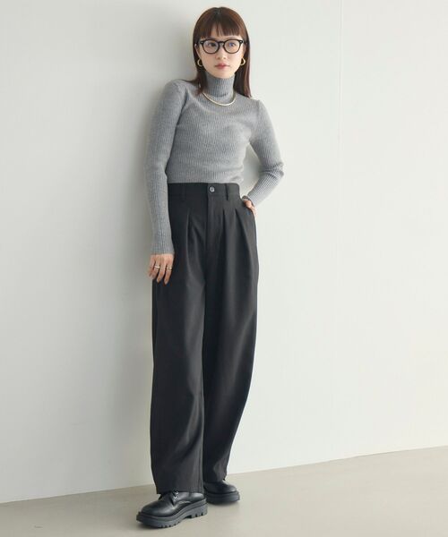RETRO GIRL（レトロガール）の「【WEB限定】タックワイドパンツ（その他パンツ・レディース・チャコールグレー/ブラック/ベージュ・FREE）」の14枚目の写真