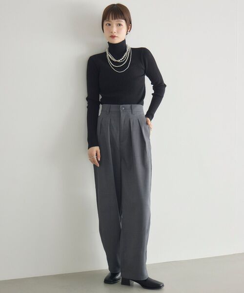 RETRO GIRL（レトロガール）の「【WEB限定】タックワイドパンツ（その他パンツ・レディース・チャコールグレー/ブラック/ベージュ・FREE）」の21枚目の写真