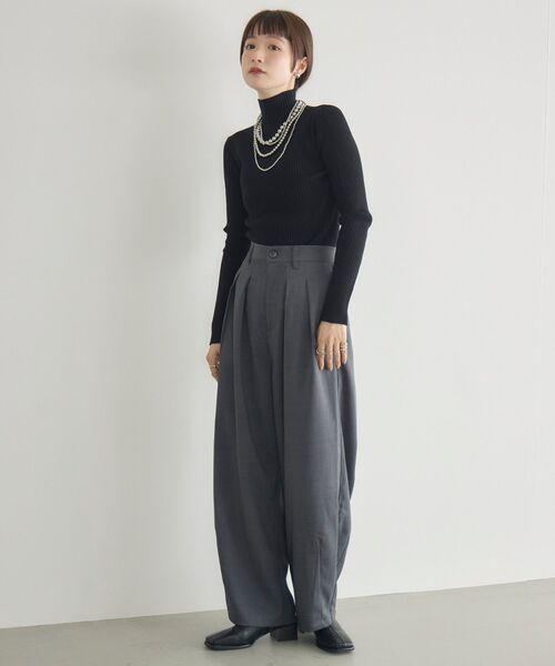 RETRO GIRL（レトロガール）の「【WEB限定】タックワイドパンツ（その他パンツ・レディース・チャコールグレー/ブラック/ベージュ・FREE）」の22枚目の写真