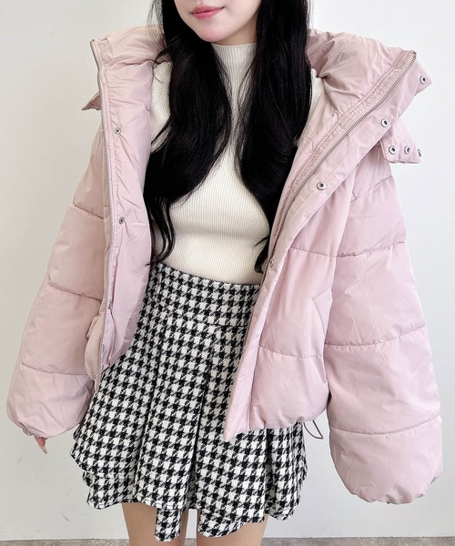 INGNI（イング）の「【WEB限定】ビッグフードエコダウン（ダウンジャケット/コート・レディース・ライトベージュ/ブラック/グレー系その他/ピンク/オフホワイト・M）」の5枚目の写真