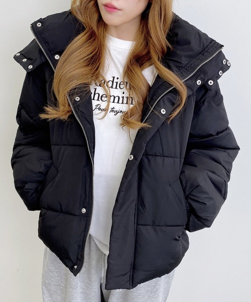 INGNI（イング）の「【WEB限定】ビッグフードエコダウン（ダウンジャケット/コート・レディース・ライトベージュ/ブラック/グレー系その他/ピンク/オフホワイト・M）」の22枚目の写真