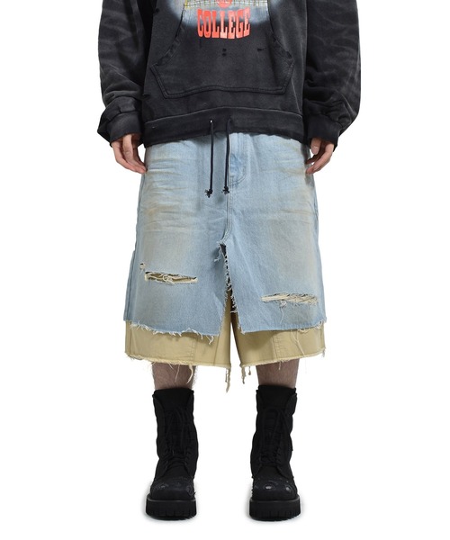 パンツ PROJECT G/R DISTRESSED PATCH WORK PANTS Project G/R Distressed Work Pants Washed Black – Endless Supply