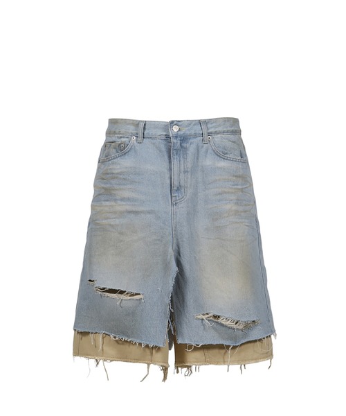 PROJECT GR（プロジェクトジーアール）の「LAYERED SKIRT SHORTS
