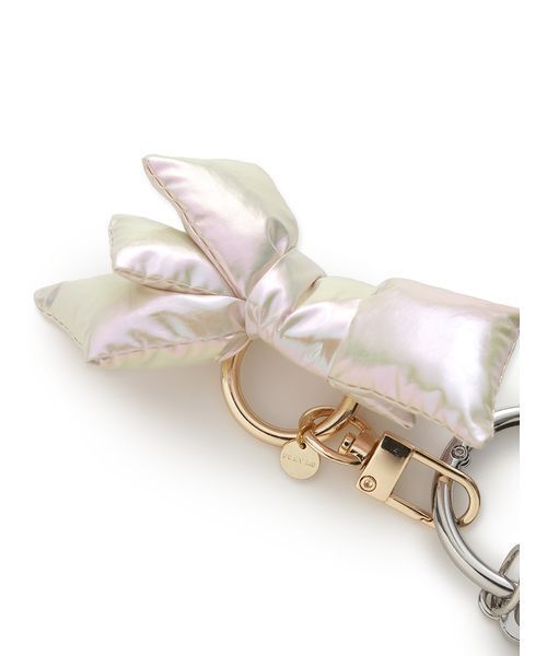 FRAY I.D(フレイアイディー)の「【ルエル】リボンメタリックチャーム(キーケース/キーアクセサリー・レディース・ライトブルー/ホワイト/シルバー・F)」の8枚目の写真