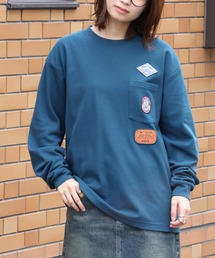 COBMASTER（コブマスター）の「【COBMASTER/コブマスター】 鹿の子 胸ポケット ワッペンロゴ クルーネック ロンT（Tシャツ/カットソー）」