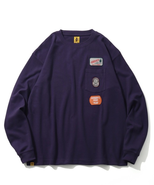 COBMASTER(コブマスター)の「【COBMASTER/コブマスター】 鹿の子 胸ポケット ワッペンロゴ クルーネック ロンT(Tシャツ/カットソー・メンズ・ブラック/パープル/グリーン・M(38)/L(40)/XL(42))」の10枚目の写真