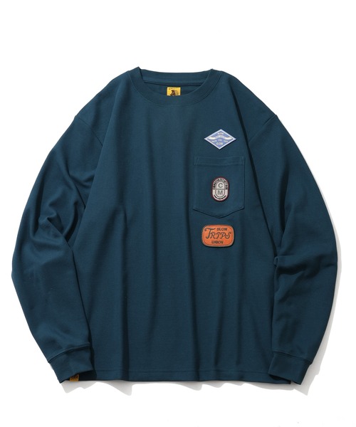 COBMASTER(コブマスター)の「【COBMASTER/コブマスター】 鹿の子 胸ポケット ワッペンロゴ クルーネック ロンT(Tシャツ/カットソー・メンズ・ブラック/パープル/グリーン・M(38)/L(40)/XL(42))」の9枚目の写真