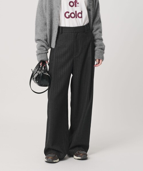 BEAUTY&YOUTH UNITED ARROWS（ビューティーアンドユースユナイテッドアローズ）の「ストライプ タックワイドパンツ（スラックス・レディース・ダークグレー/ブラック・M/XS/S）」の2枚目の写真