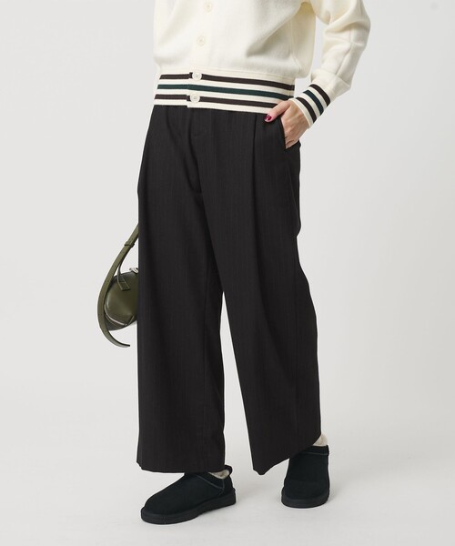 BEAUTY&YOUTH UNITED ARROWS（ビューティーアンドユースユナイテッドアローズ）の「ストライプ タックワイドパンツ（スラックス・レディース・ダークグレー/ブラック・M/XS/S）」の4枚目の写真