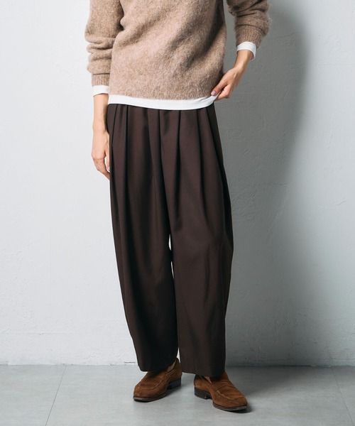 N.O.R.C(ノーク)の「ウールライクボリュームドロストパンツ(その他パンツ・レディース・ブラック/オフホワイト/ベージュ/ブラウン・S/M)」の4枚目の写真