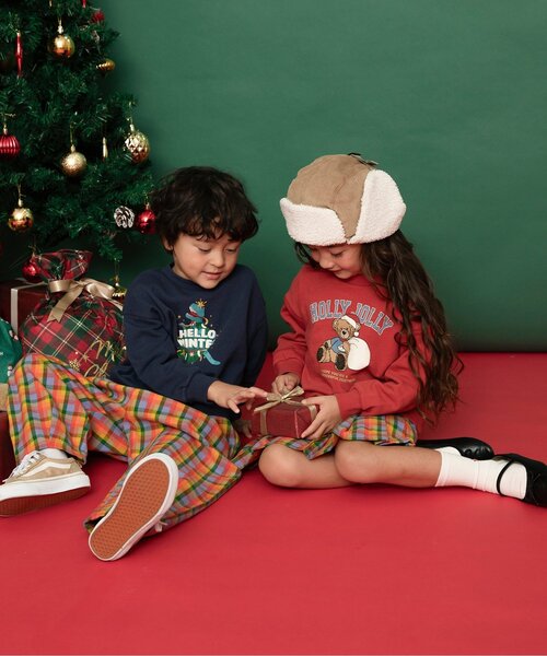 BREEZE（ブリーズ）の「【ジュニア対応】クリスマストレーナー（スウェット・キッズ・ベージュ/ネイビー/グリーン/レッド・80/90/110/120/100/130/140）」の17枚目の写真