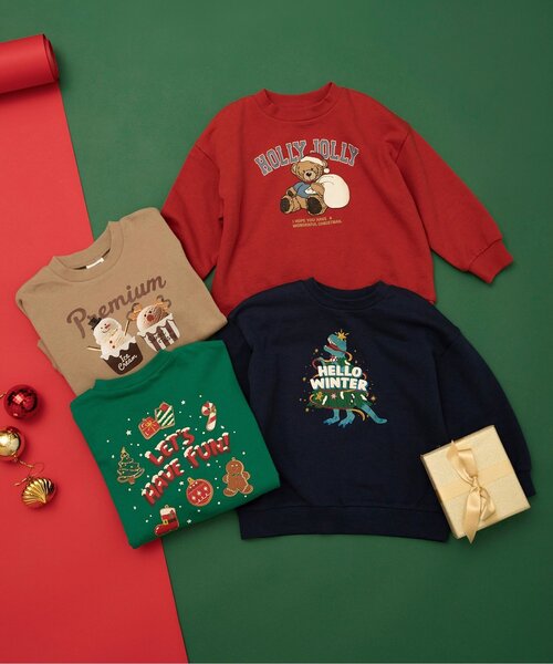 BREEZE（ブリーズ）の「【ジュニア対応】クリスマストレーナー（スウェット・キッズ・ベージュ/ネイビー/グリーン/レッド・80/90/110/120/100/130/140）」の18枚目の写真