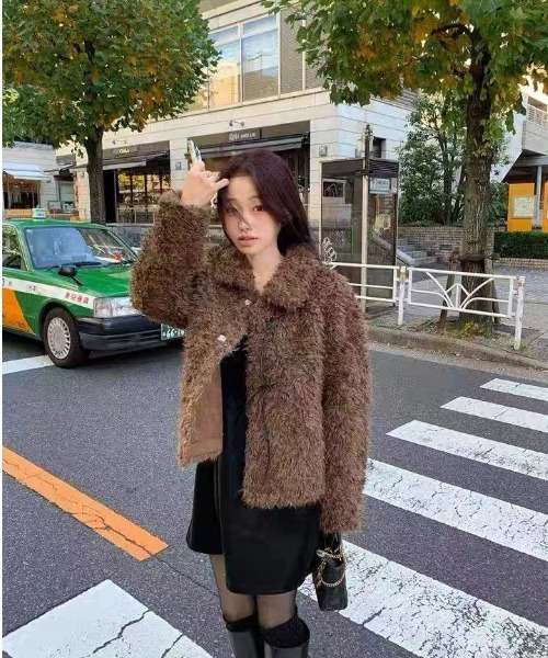 Aelina(エリナ)の「ボアブルゾン(その他アウター・レディース・ブラウン/モカ・F)」の9枚目の写真