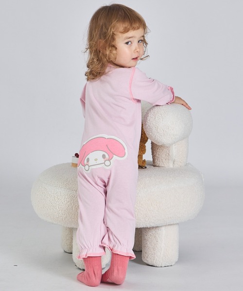 pairmanon（ペアマノン）の「【ハローキティ】【マイメロディ】【クロミ】 ぷっくりおしりワッペン ベビーロンパース（ロンパース・キッズ・グレー/アイボリー/ライトピンク・70/80）」の3枚目の写真