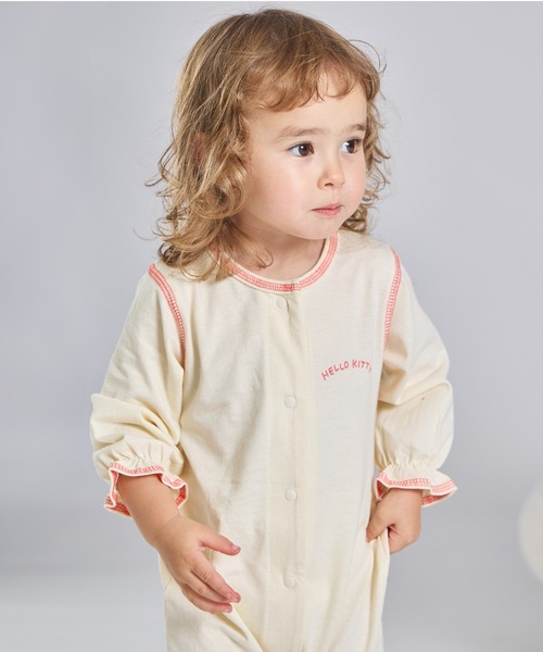 pairmanon（ペアマノン）の「【ハローキティ】【マイメロディ】【クロミ】 ぷっくりおしりワッペン ベビーロンパース（ロンパース・キッズ・グレー/アイボリー/ライトピンク・70/80）」の10枚目の写真