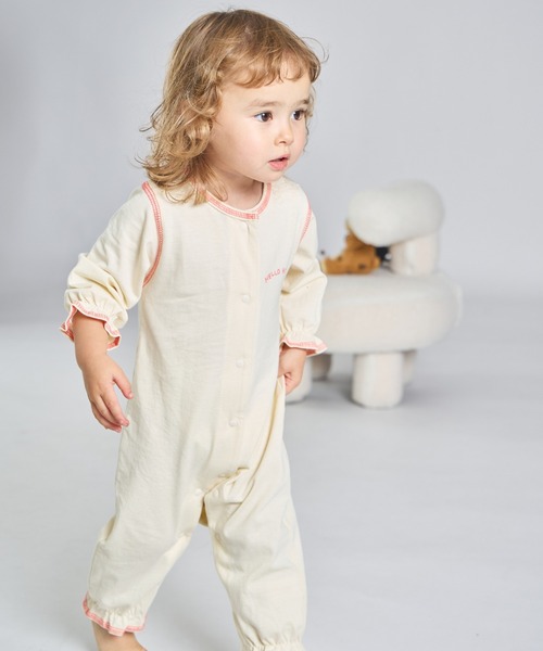 pairmanon（ペアマノン）の「【ハローキティ】【マイメロディ】【クロミ】 ぷっくりおしりワッペン ベビーロンパース（ロンパース・キッズ・グレー/アイボリー/ライトピンク・70/80）」の11枚目の写真