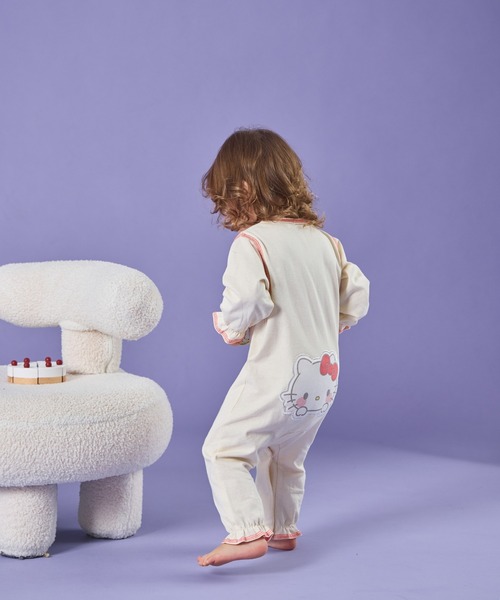 pairmanon（ペアマノン）の「【ハローキティ】【マイメロディ】【クロミ】 ぷっくりおしりワッペン ベビーロンパース（ロンパース・キッズ・グレー/アイボリー/ライトピンク・70/80）」の14枚目の写真