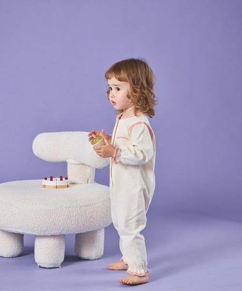 pairmanon（ペアマノン）の「【ハローキティ】【マイメロディ】【クロミ】 ぷっくりおしりワッペン ベビーロンパース（ロンパース・キッズ・グレー/アイボリー/ライトピンク・70/80）」の15枚目の写真