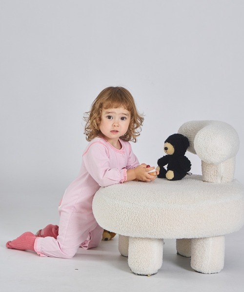 pairmanon（ペアマノン）の「【ハローキティ】【マイメロディ】【クロミ】 ぷっくりおしりワッペン ベビーロンパース（ロンパース・キッズ・グレー/アイボリー/ライトピンク・70/80）」の6枚目の写真