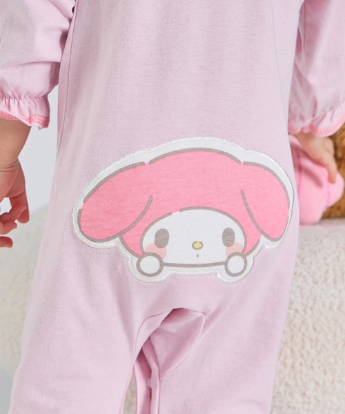 pairmanon（ペアマノン）の「【ハローキティ】【マイメロディ】【クロミ】 ぷっくりおしりワッペン ベビーロンパース（ロンパース・キッズ・グレー/アイボリー/ライトピンク・70/80）」の7枚目の写真