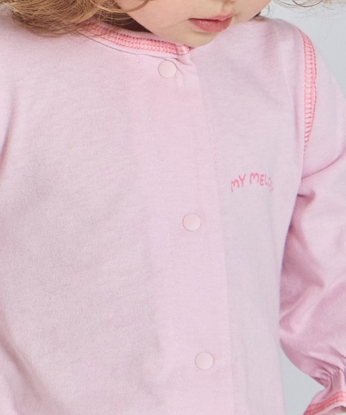 pairmanon（ペアマノン）の「【ハローキティ】【マイメロディ】【クロミ】 ぷっくりおしりワッペン ベビーロンパース（ロンパース・キッズ・グレー/アイボリー/ライトピンク・70/80）」の8枚目の写真