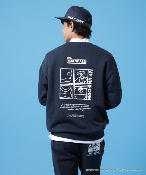 Jack Bunny!!】【ドラえもん】T/C裏毛長袖クルーネックスウェットプル