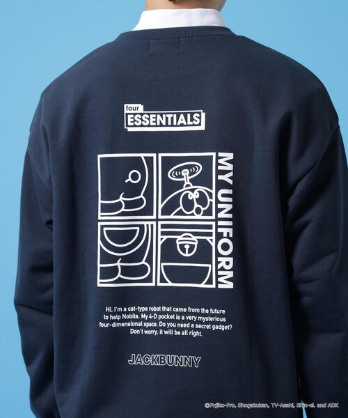 Jack Bunny!!】【ドラえもん】T/C裏毛長袖クルーネックスウェットプル