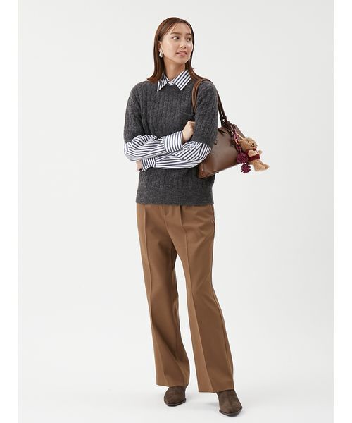 Mila Owen（ミラオーウェン）の「【セットアップ対応】ワンタックストレートスーツパンツ（その他パンツ・レディース・キャメル/ライトブルー/チャコールグレー・0/1/00）」の15枚目の写真