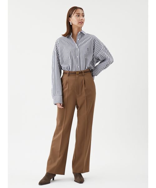 Mila Owen（ミラオーウェン）の「【セットアップ対応】ワンタックストレートスーツパンツ（その他パンツ・レディース・キャメル/ライトブルー/チャコールグレー・0/1/00）」の16枚目の写真