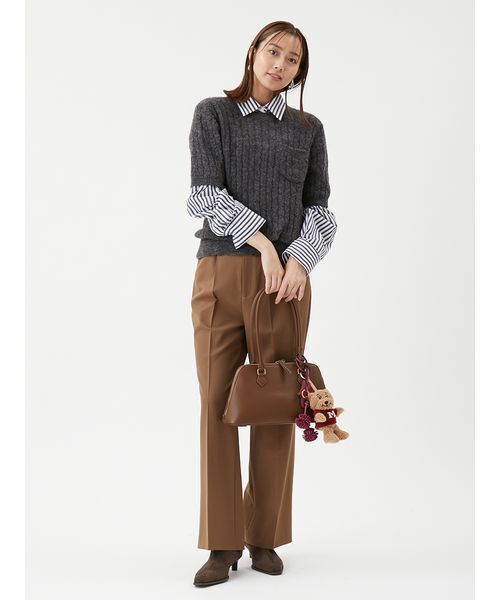 Mila Owen（ミラオーウェン）の「【セットアップ対応】ワンタックストレートスーツパンツ（その他パンツ・レディース・キャメル/ライトブルー/チャコールグレー・0/1/00）」の18枚目の写真