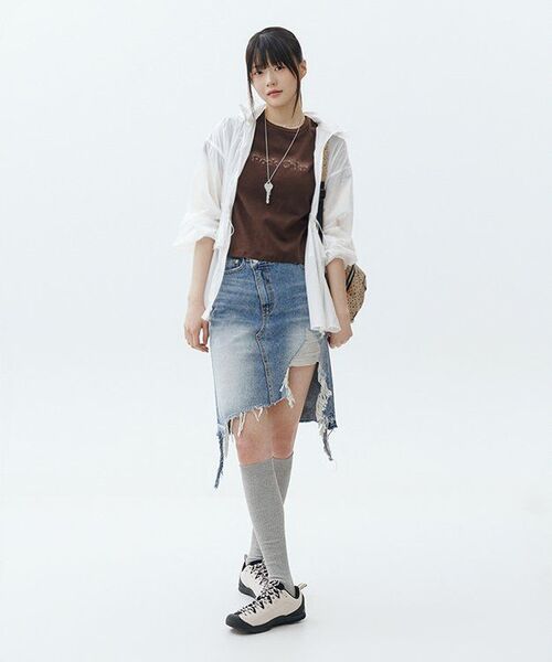 ROCKCAKE(ロックケーキ)の「Point Drawing Logo Top - Brown(Tシャツ/カットソー・レディース・その他・SMALL)」の2枚目の写真
