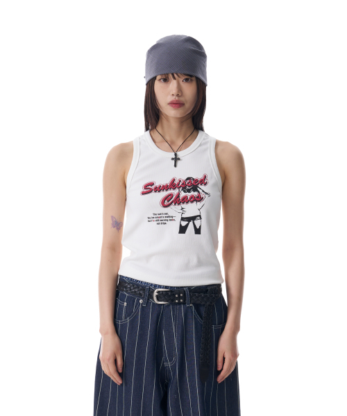 AAKAM（アーカム）の「Sunkissed Sleeveless (White)（Tシャツ/カットソー・レディース・その他・1/2）」の2枚目の写真