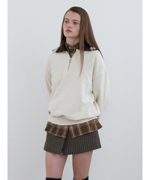Kijun（キジュン）の「Crochet Collar Half Zip-Up Pullover Ivory（スウェット・レディース・その他・SMALL/MEDIUM/LARGE）」の2枚目の写真