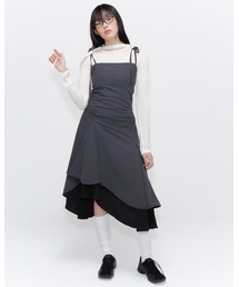 Miseki SEOUL（ミセキソウル）の「Unbalanced layered one piece CHARCOAL（ワンピース）」