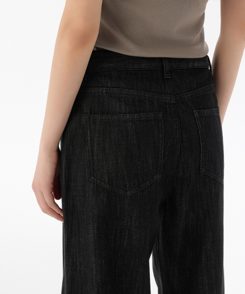 MUSINSA STANDARD WOMAN（ムシンサスタンダードウーマン）の「ウィメンズリネンライクワイドデニムパンツ[ローブラック]（デニムパンツ・レディース・その他・23/24/25/26/27/28/29/30/32）」の6枚目の写真