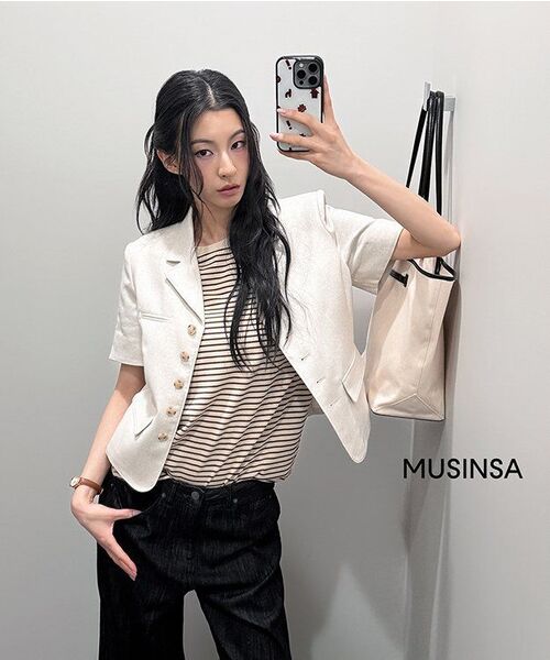 MUSINSA STANDARD WOMAN（ムシンサスタンダードウーマン）の「ウィメンズリネンライクワイドデニムパンツ[ローブラック]（デニムパンツ・レディース・その他・23/24/25/26/27/28/29/30/32）」の8枚目の写真