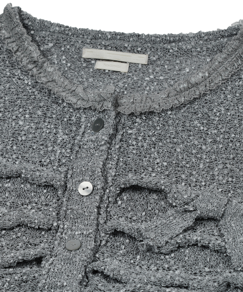 TYPESERVICE（タイプサービス）の「Fuzzy Ruffled Ribbon Cardigan [Gray]（カーディガン/ボレロ・レディース・その他・FREE）」の3枚目の写真