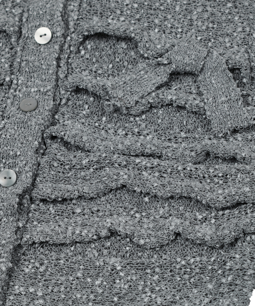 TYPESERVICE（タイプサービス）の「Fuzzy Ruffled Ribbon Cardigan [Gray]（カーディガン/ボレロ・レディース・その他・FREE）」の4枚目の写真
