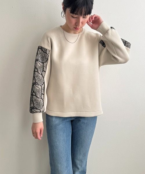LHELBIE(レルビエ)の「レーススリーブトップス(その他トップス・レディース・オフホワイト/ブラック/ベージュ・M)」の9枚目の写真