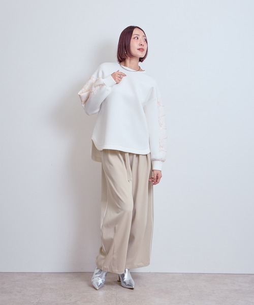 LHELBIE(レルビエ)の「レーススリーブトップス(その他トップス・レディース・オフホワイト/ブラック/ベージュ・M)」の6枚目の写真