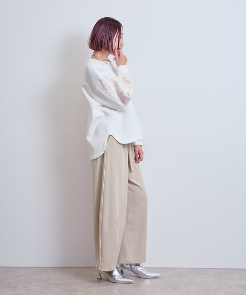 LHELBIE(レルビエ)の「レーススリーブトップス(その他トップス・レディース・オフホワイト/ブラック/ベージュ・M)」の7枚目の写真