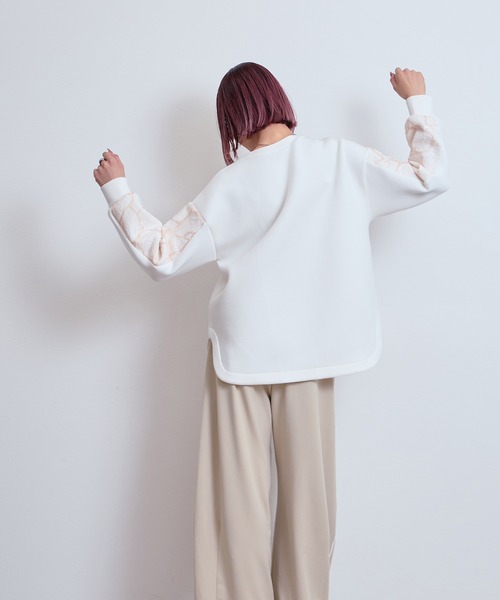 LHELBIE(レルビエ)の「レーススリーブトップス(その他トップス・レディース・オフホワイト/ブラック/ベージュ・M)」の8枚目の写真