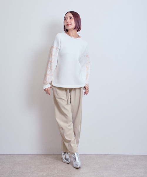 LHELBIE(レルビエ)の「レーススリーブトップス(その他トップス・レディース・オフホワイト/ブラック/ベージュ・M)」の19枚目の写真