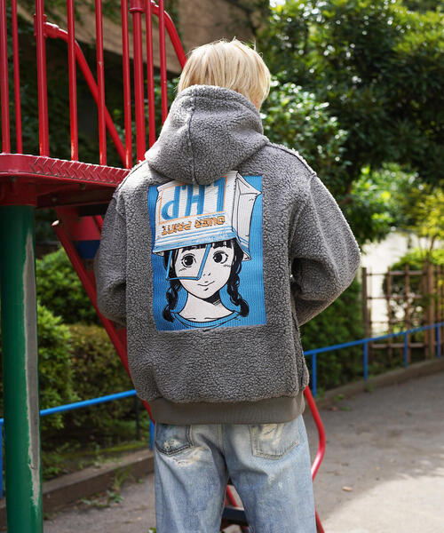 over print(オーバープリント)の「overprint/オーバープリント/【LHP EXCLUSIVE】SHOPPER Bonding Boa Hoodie(パーカー・メンズ・グレー/ブラック/ブラウン・M/L/XL/S)」の14枚目の写真
