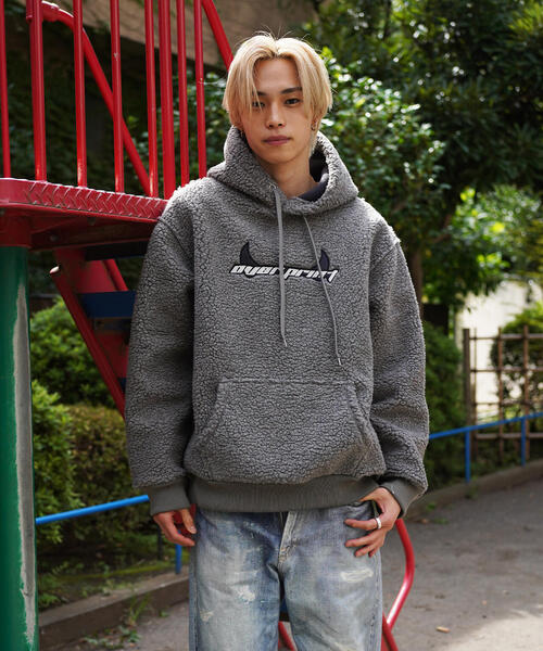 over print(オーバープリント)の「overprint/オーバープリント/【LHP EXCLUSIVE】SHOPPER Bonding Boa Hoodie(パーカー・メンズ・グレー/ブラック/ブラウン・M/L/XL/S)」の15枚目の写真