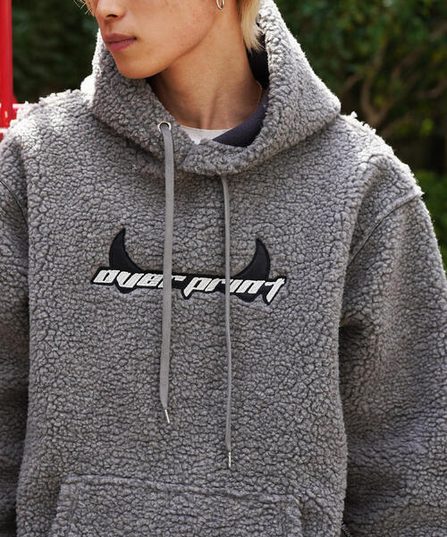 over print(オーバープリント)の「overprint/オーバープリント/【LHP EXCLUSIVE】SHOPPER Bonding Boa Hoodie(パーカー・メンズ・グレー/ブラック/ブラウン・M/L/XL/S)」の16枚目の写真