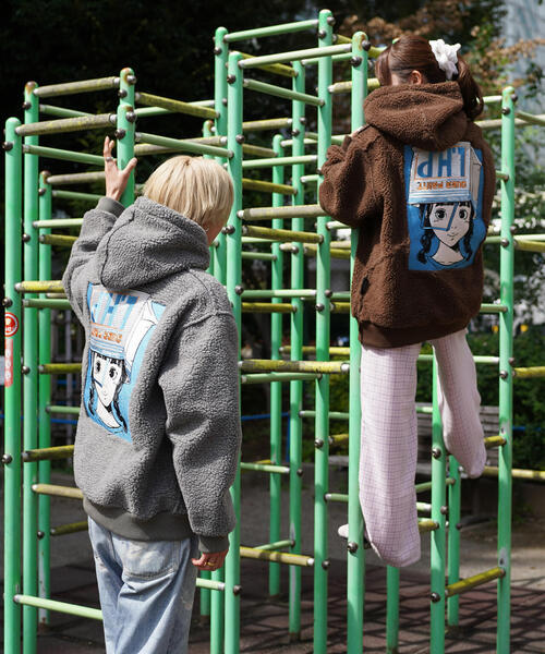 over print(オーバープリント)の「overprint/オーバープリント/【LHP EXCLUSIVE】SHOPPER Bonding Boa Hoodie(パーカー・メンズ・グレー/ブラック/ブラウン・M/L/XL/S)」の19枚目の写真